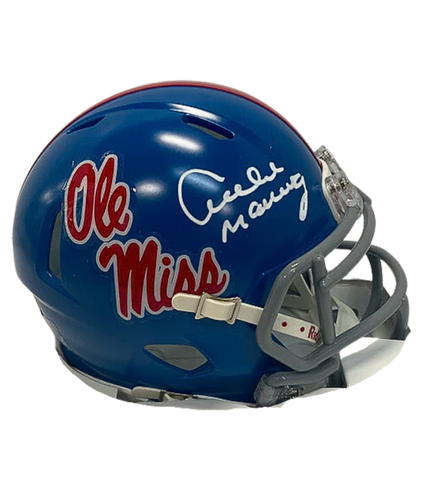 Archie Manning Autographed Ole Miss Blue Mini Football Helmet