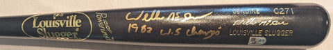 Willie McGee Autographed "1982 WS Champs" Game Model Bat