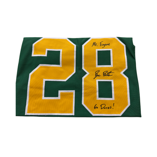Bryce Boettcher Autographed "Mr. Eugene & Go Ducks!" Green Custom Jersey
