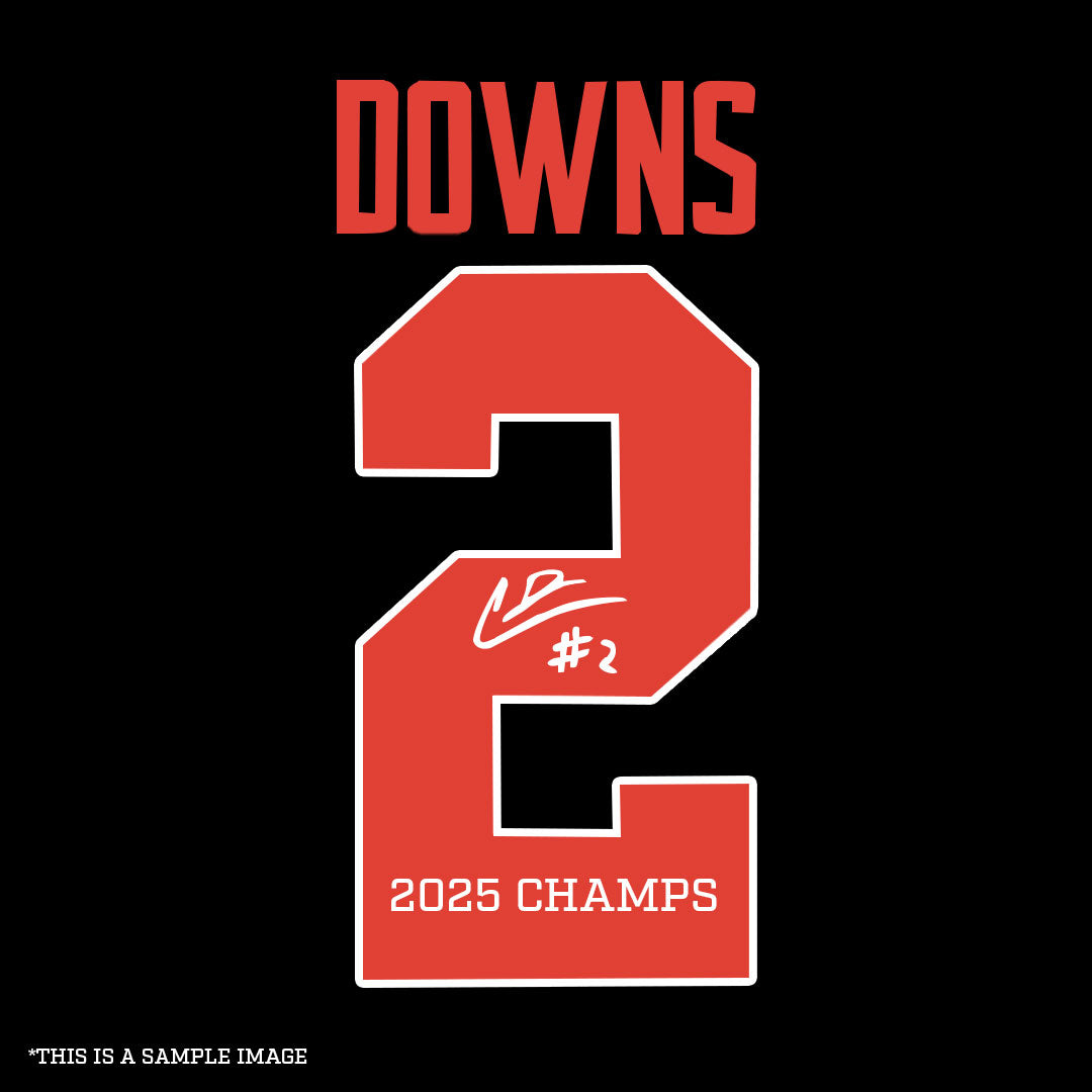 Caleb Downs Autographed "2025 CHAMPS" Black Ohio State Custom Jersey - (PRESALE)