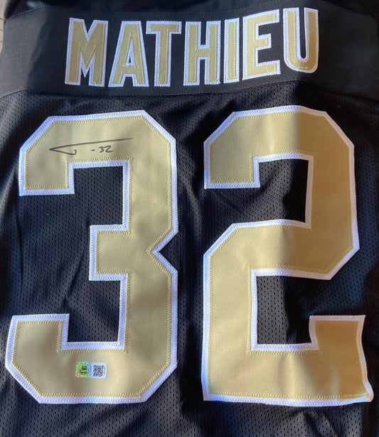 Tyrann Mathieu Autographed New Orleans Custom Black w/ Gold Number Jersey (Black Signature)