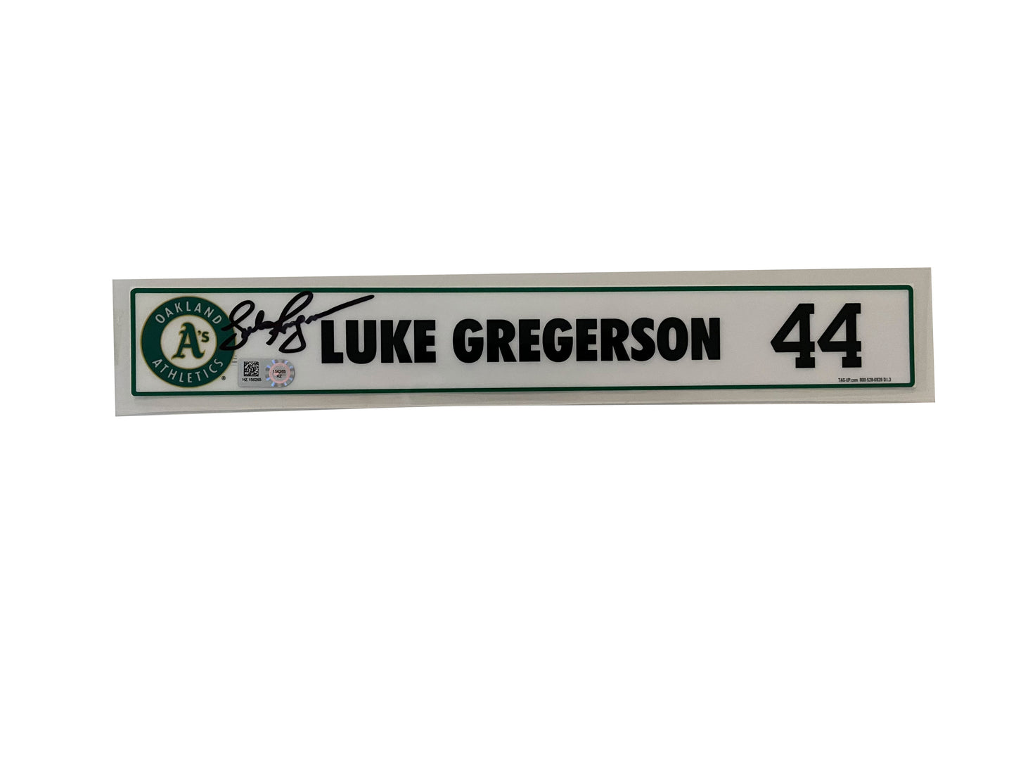 Luke Gregerson Autographed Game Used Locker Name Plate - Player's Closet Project