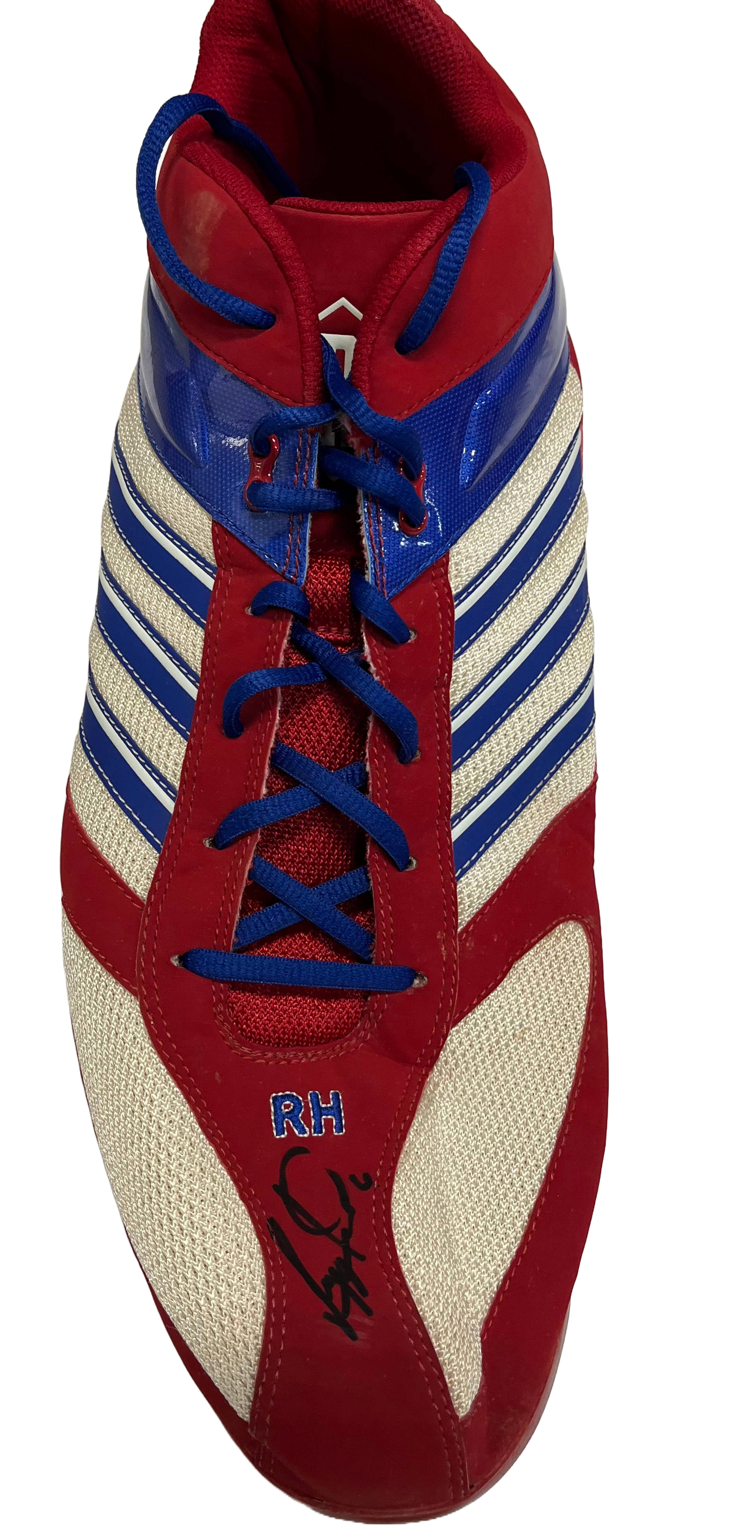 Ryan Howard Autographed Adidas Red/White/ Blue Right Cleat - Player's Closet Project
