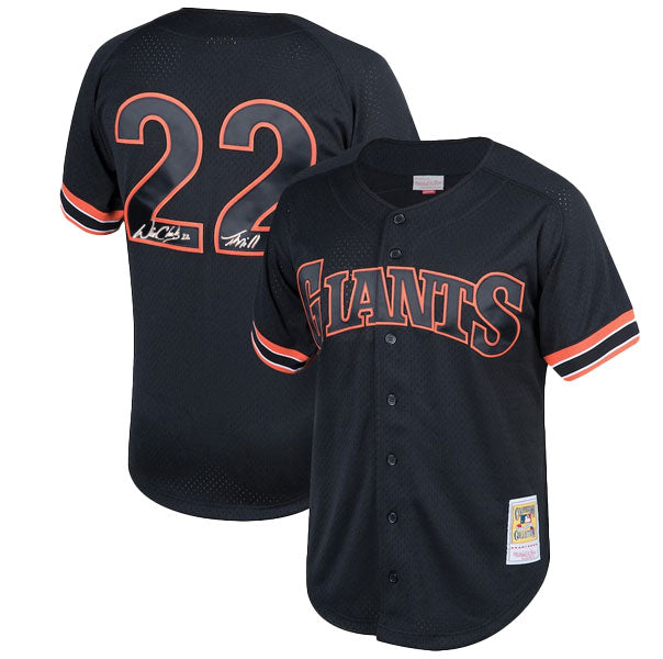 Will Clark Autographed "Thrill" Black Batting Practice Giants Mitchell & Ness Jersey