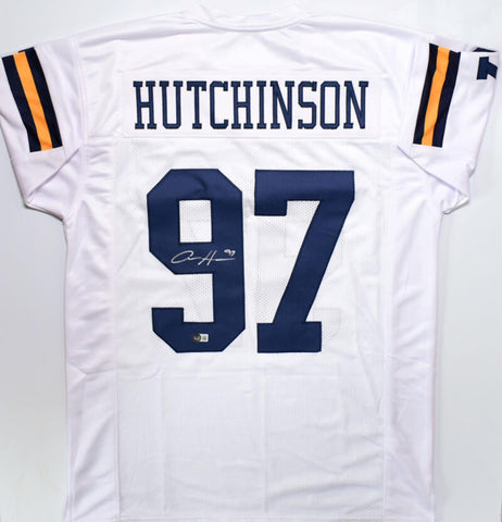 Aidan Hutchinson Autographed White Custom Jersey