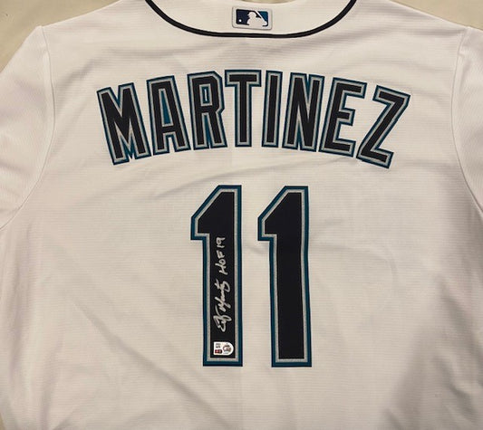 Edgar Martinez Autographed "HOF 19" White Home Replica Jersey