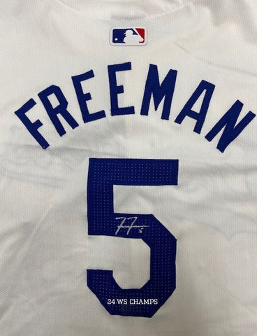 Freddie Freeman Autographed "24 WS Champs" Dodgers Authentic Jersey