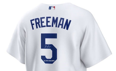 Freddie Freeman Autographed "24 WS Champs" Dodgers Replica Jersey - Presale