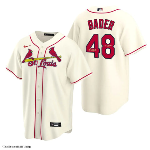 Harrison Bader Autographed "Tots" Ivory Authentic Cardinals Jersey