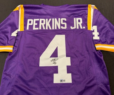 Harold Perkins Jr. Autographed LSU Purple Custom Jersey
