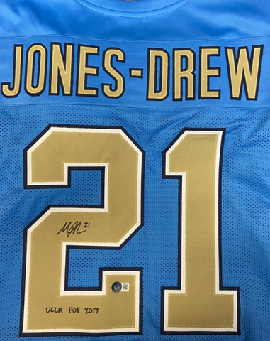 Maurice Jones-Drew Autographed "UCLA HOF" California Blue and Gold Custom Jersey