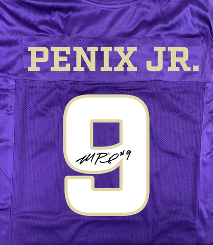 Michael Penix Jr. Autographed Purple & Gold Custom Jersey (Presale)