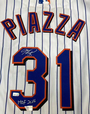 Mike Piazza Autographed "HOF 2016" Mets Mitchell & Ness Pinstripe Authentic Jersey