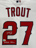 Mike Trout Autographed "Millville Meteor" Angels White Replica Jersey
