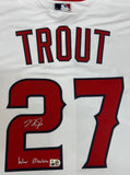 Mike Trout Autographed "War Machine" Angels White Replica Jersey