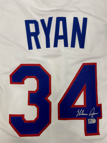 Nolan Ryan Autographed White Rangers Replica Jersey