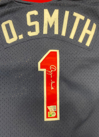 Ozzie Smith Autographed Cardinals Navy Mitchell & Ness Authentic Jersey