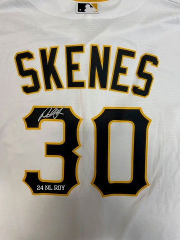 Paul Skenes Autographed "24 NL ROY" Pirates White Replica Jersey (PRESALE)