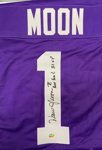 Warren Moon Autographed Washington Huskies "78 Rose Bowl MVP" Purple Jersey