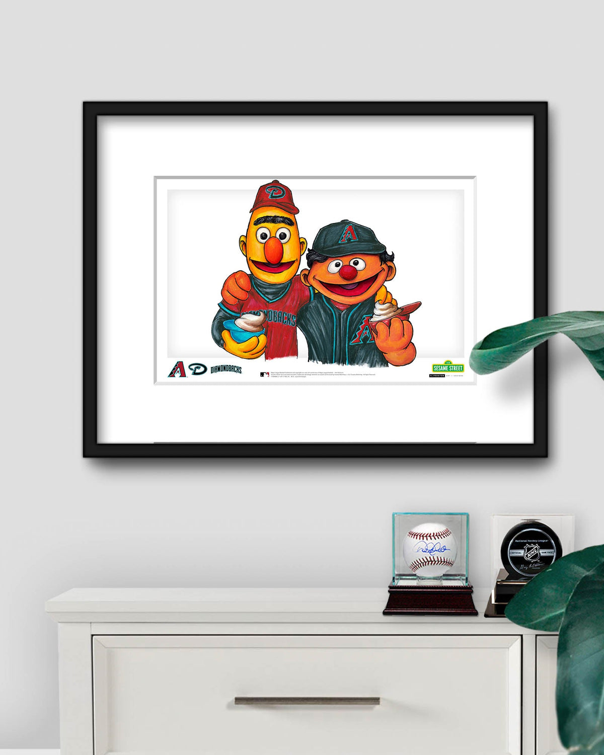 Bert and Ernie x MLB Diamondbacks Limited Edition Art Print