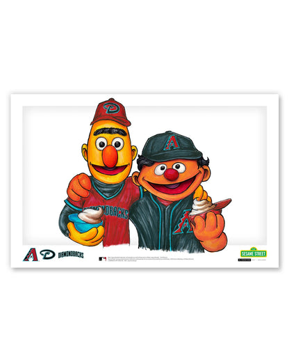 Bert and Ernie x MLB Diamondbacks Limited Edition Art Print