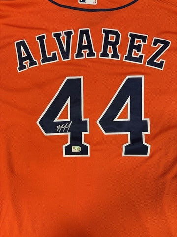 Yordan Alvarez Houston Astros Autographed Authentic Orange Jersey