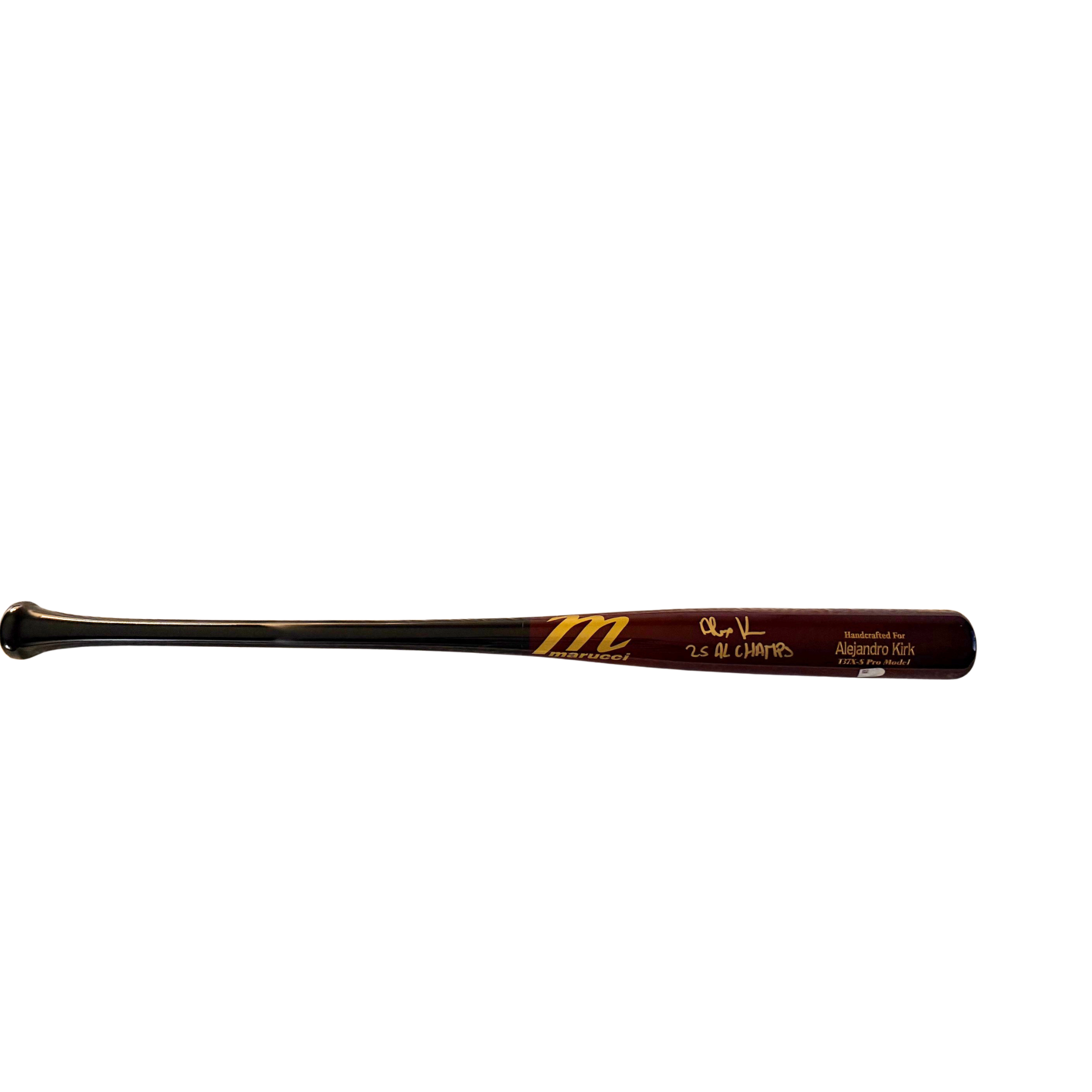Alejandro Kirk Autographed "25 AL CHAMPS" Cherry Marucci Game Model Bat