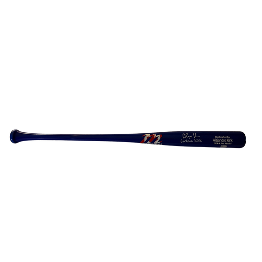 Alejandro Kirk Autographed "Captain Kik" Blue with Canadian Flag Marucci Logo Game Model Bat