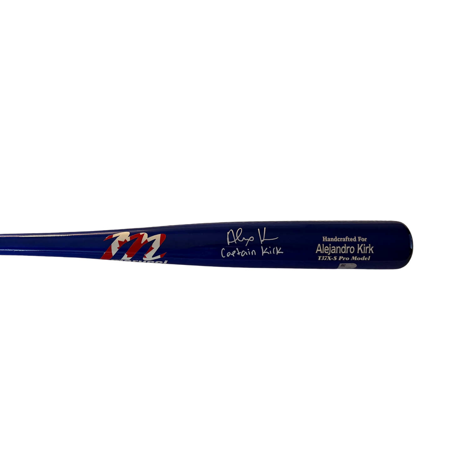 Alejandro Kirk Autographed "Captain Kik" Blue with Canadian Flag Marucci Logo Game Model Bat
