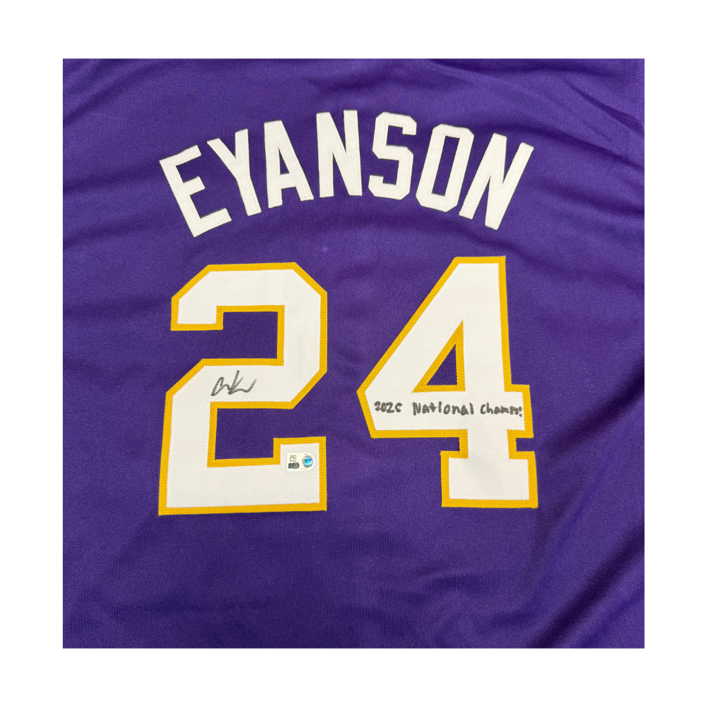 Anthony Eyanson Autographed "2025 National Champs!"Purple Custom Jersey