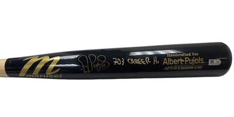 Albert Pujols Autographed "703 Career HR's" Game Model Marucci Bat