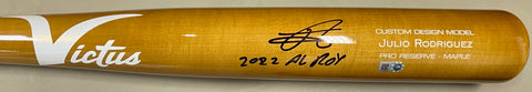 Julio Rodriguez Autographed "22 AL ROY" Victus Game Model Bat