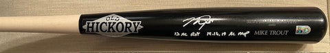 Mike Trout Autographed "12 AL ROY / 14,16,19 AL MVP" Game Model Old Hickory Bat