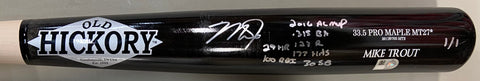 Mike Trout Autographed "2016 Season Stats" Player Issued Gamer Bat - Limited Edition 1 of 1