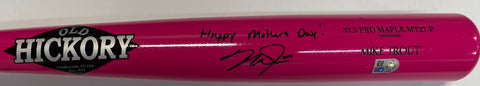 Mike Trout Autographed "Happy Mother's Day!" Game Model Pink Mother's Day Bat
