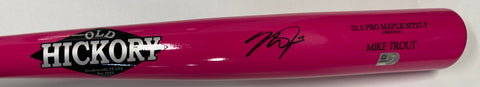 Mike Trout Autographed Game Model Pink Mother's Day Bat