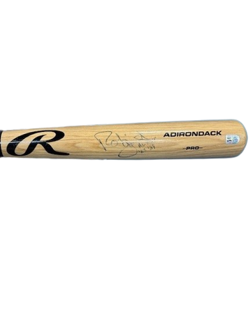 Robin Yount Autographed "82,89 AL MVP" Rawlings Bat DAMAGED