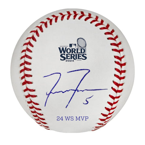 Freddie Freeman Autographed "24 WS MVP" 2024 WS Logo Baseball - Presale