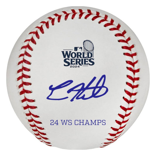 Kiké Hernandez Autographed "24 WS Champs" 2024 WS Logo Baseball