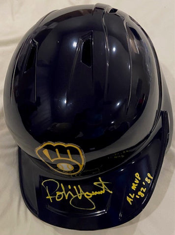Robin Yount Autographed "82,89 AL MVP" Brewers Batting Helmet