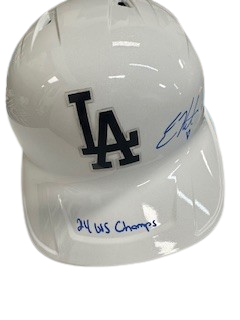 Kiké Hernandez Autographed "24 WS Champs" White LA Dodgers Batting Helmet