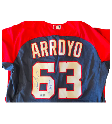 Bronson Arroyo Autographed Authentic Nationals Jersey - Player's Closet Project