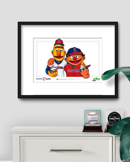 Bert and Ernie x MLB Guardians Limited Edition Art Print