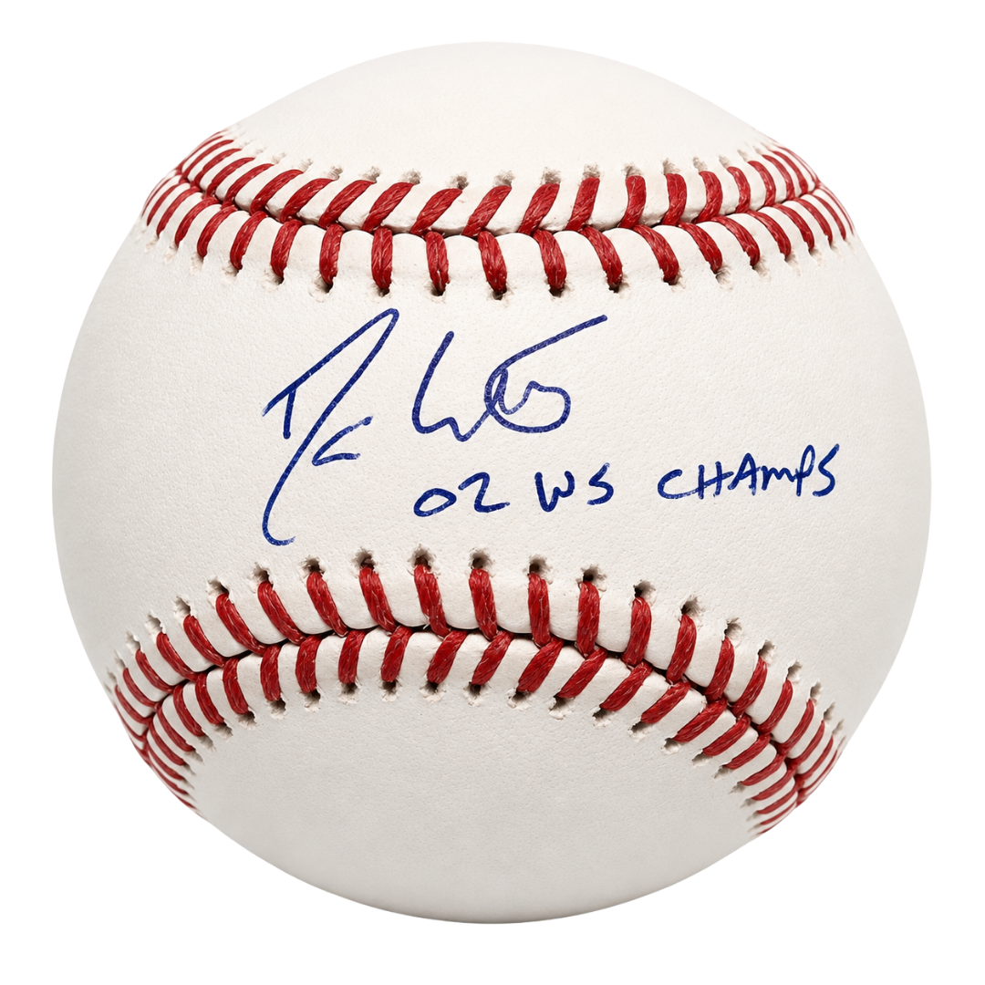Darin Erstad Autographed "02 WS Champs!" Baseball