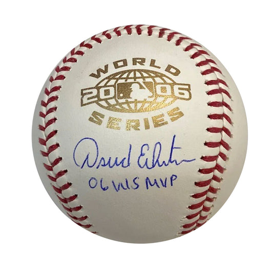 David Eckstein Autographed "06 WS MVP" 2006 WS Logo Baseball