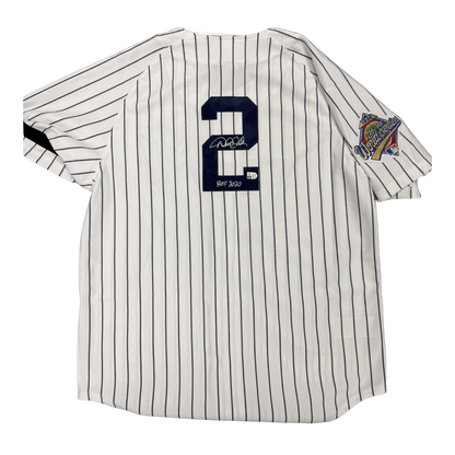 Derek Jeter Autographed "HOF 2020" 1996 WS Patch Mitchell & Ness Jersey