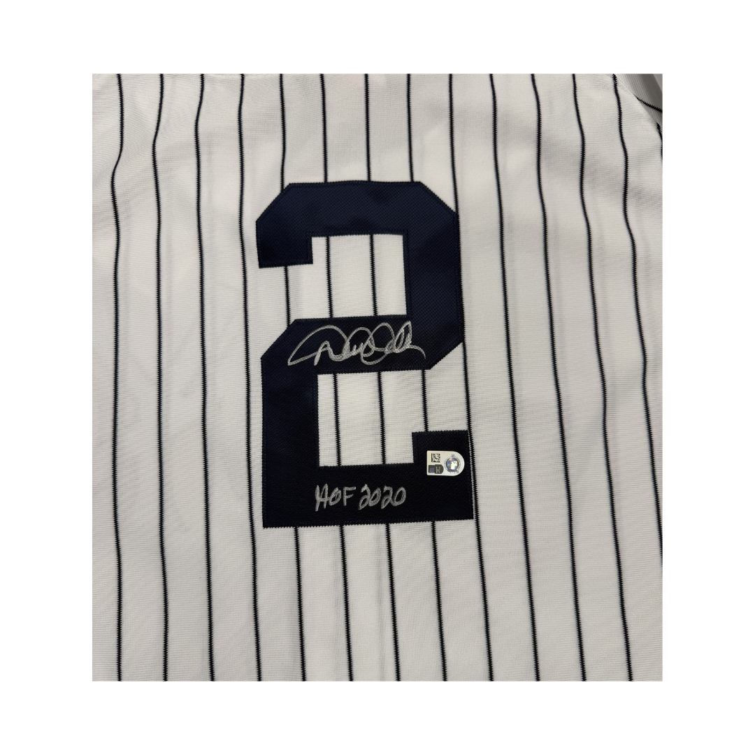Derek Jeter Autographed "HOF 2020" 1996 WS Patch Mitchell & Ness Jersey