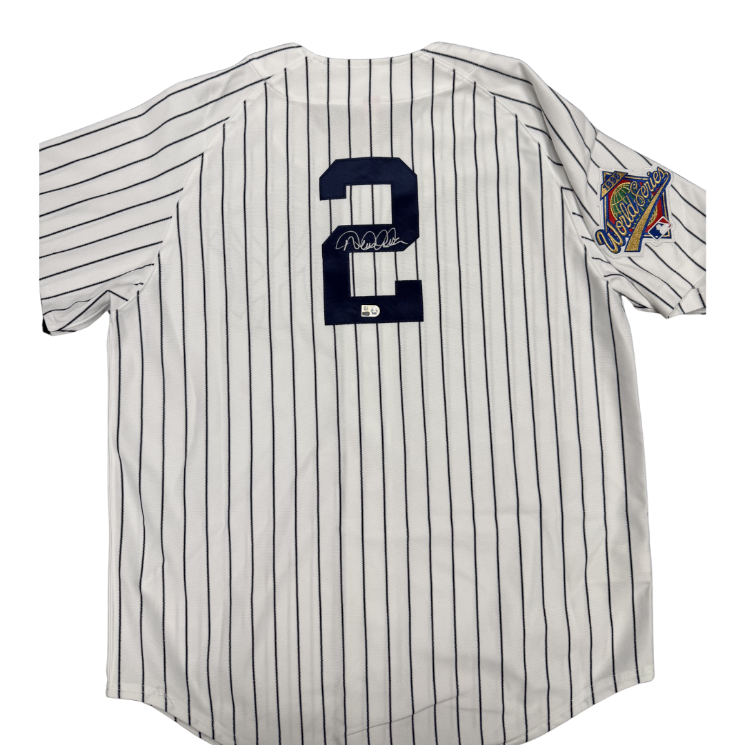 Derek Jeter Autographed 1996 WS Patch Mitchell & Ness Authentic Jersey
