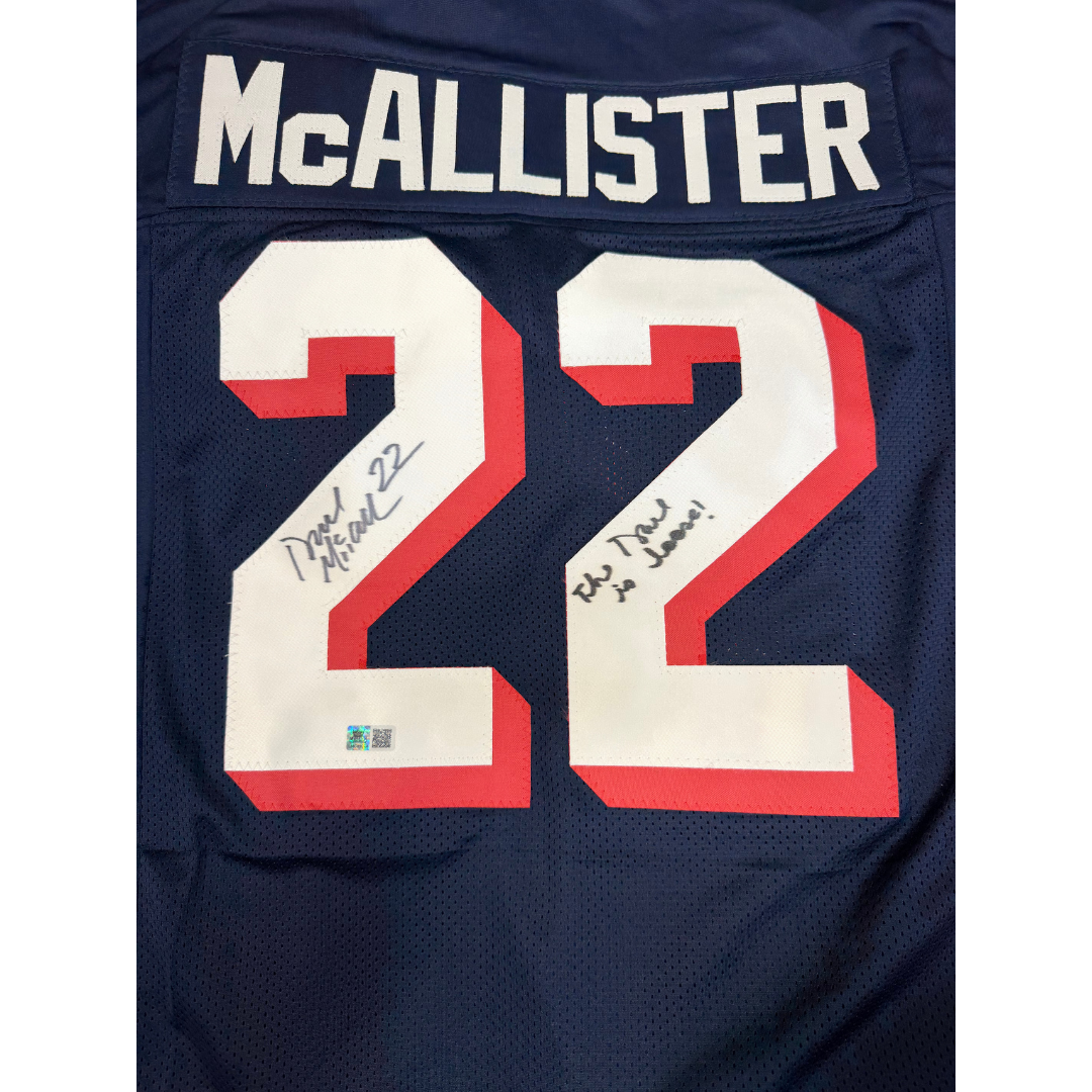 Deuce McAllister Autographed "The Deuce is Loose" Navy Custom Jersey