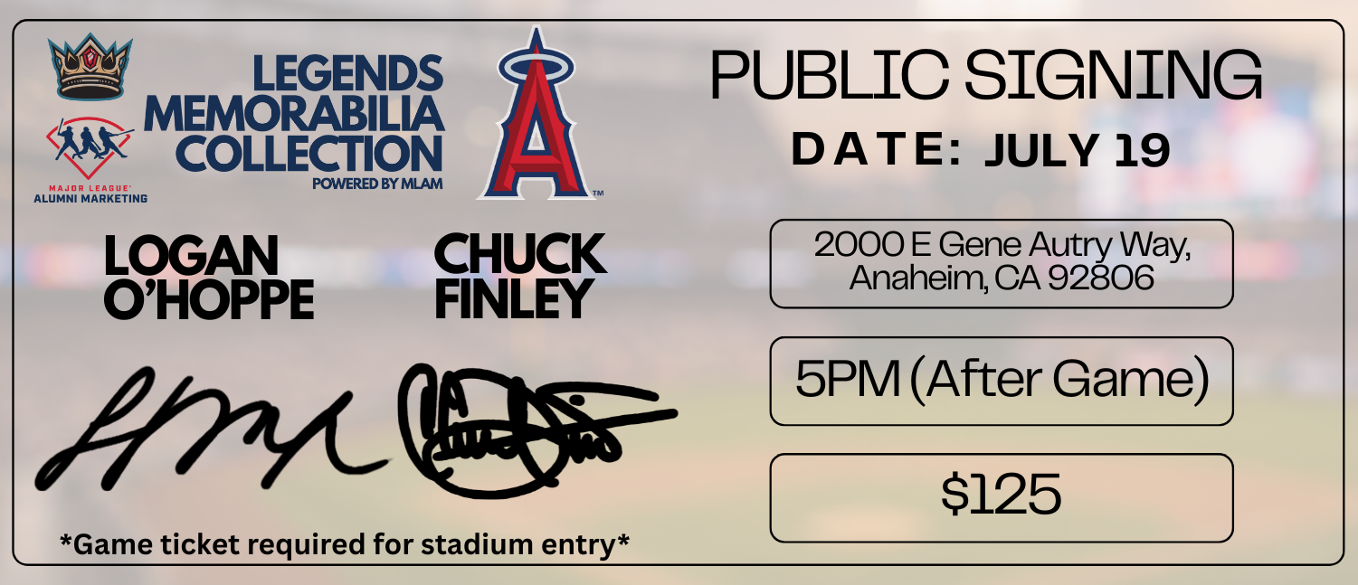 Logan O'Hoppe and Chuck Finley Public Signing Ticket